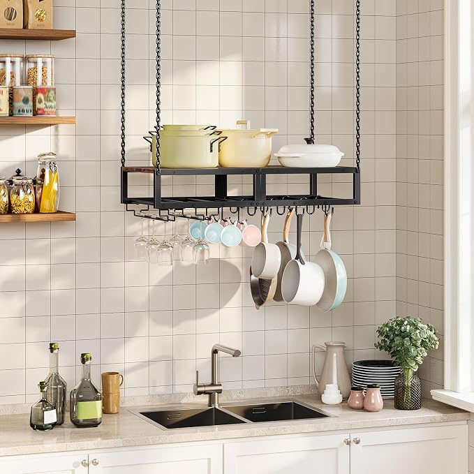 HOOBRO Hanging Pot Rack, Space-Saving Pot Hanger - Image 5