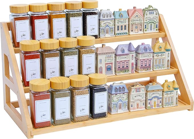 3 Tier Bamboo Spice Rack Organizer by YourSpaceYourWay-Rasydyn