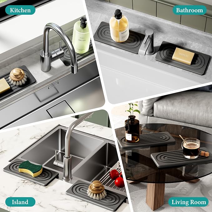 Water Absorbing Stone Tray, Quick Drying Diatomite Bathroom Tray Countertop - Image 7