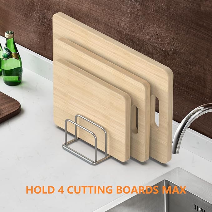 KORRTFID Cutting Board Organizer Stand Holder, 304 Stainless Steel Chopping - Image 5