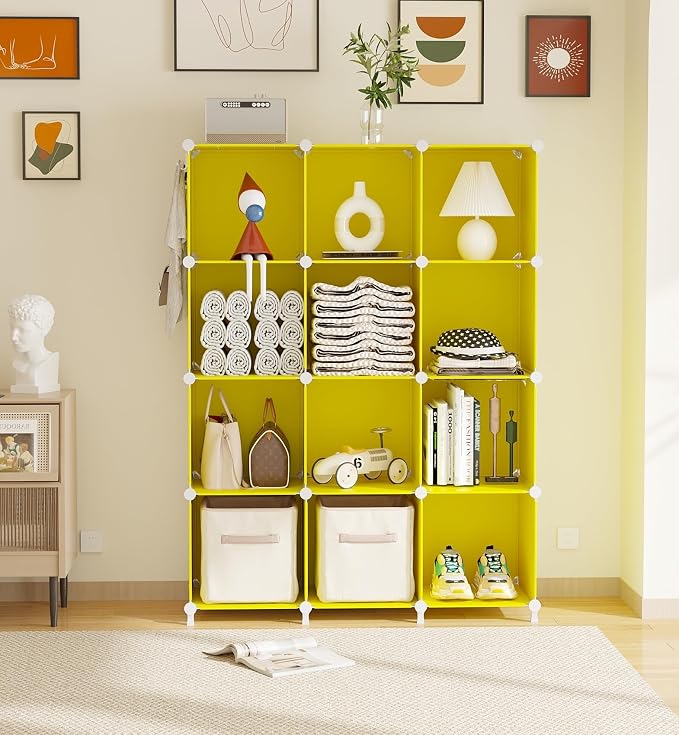 AWTATOS Cube Storage Organizer, Storage Cubes Shelves, 12 Cube Closet - Image 2