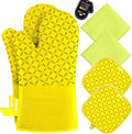 KEGOUU Oven Mitts and Pot Holders 6pcs Set, Kitchen Oven Glove High Heat by KEGOUUOvenMitt