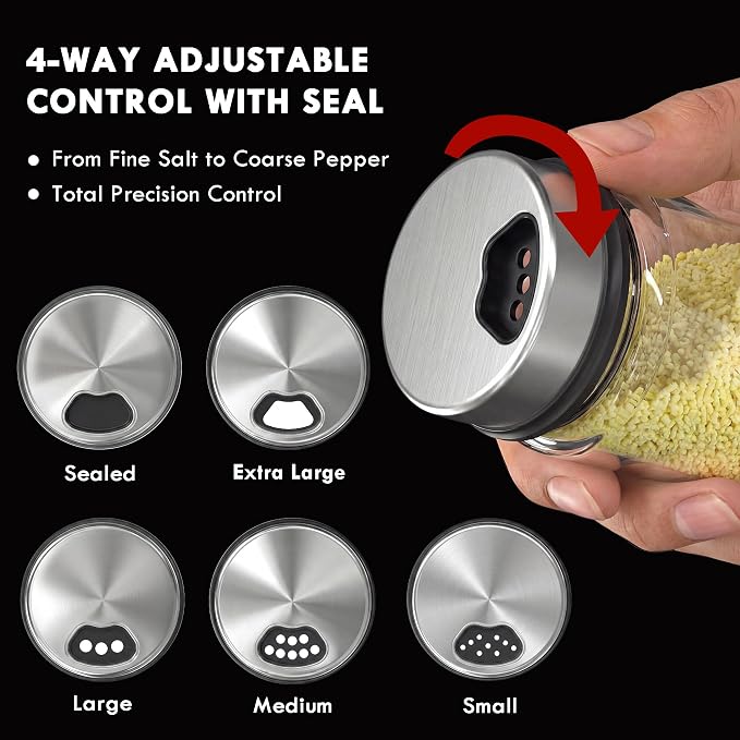 Shatterproof Glass Salt and Pepper Shakers Set Leak & Moisture Proof - Image 6