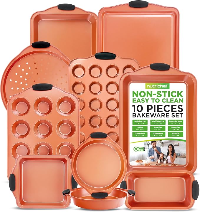 NutriChef 10-Piece Nonstick Baking Pans Set – Bakeware Sets by NutriChef%E2%84%A2Kitchen
