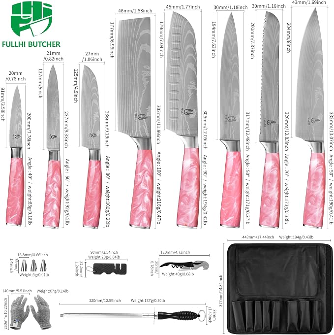 FULLHI 15pcs Japanese Knife Set - Image 2