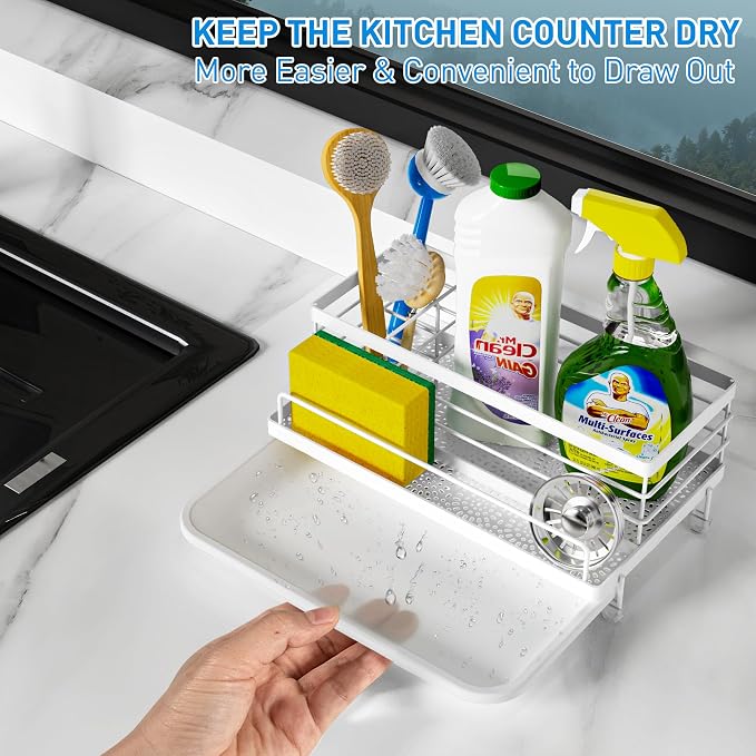 Cisily Sink Caddy Organizer, Kitchen Sink Accessories - Image 4