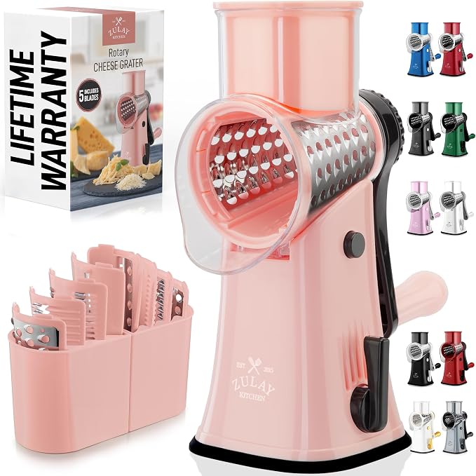 Zulay Kitchen Rotary Cheese Grater 5 Blade Cheese Shredder by ZulayKitchen