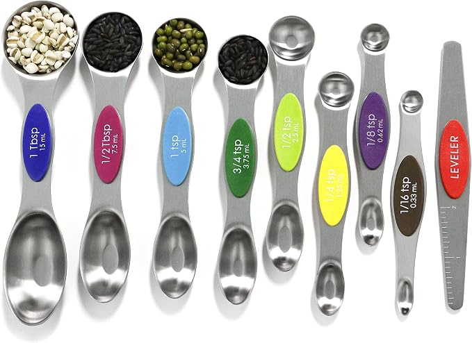 Magnetic Measuring Spoons Set Stainless Steel by BIDFUL