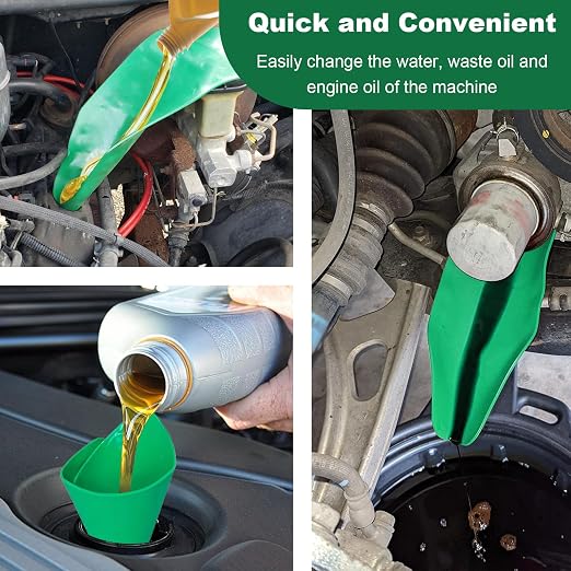 Reused Flexible Foldable Oil Funnel, Available in Green - Image 3