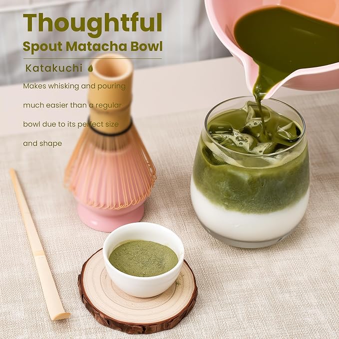 Matcha Whisk Set, Ceramic Bowl Matcha Kit & Handcrafted Bamboo Chasen, Complete - Image 3