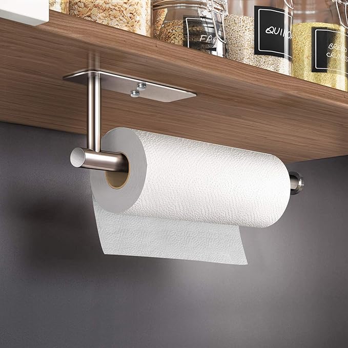 VAEHOLD Self Adhesive Paper Towel Holder Under Cabinet Mount, Wall Mounted - Image 4