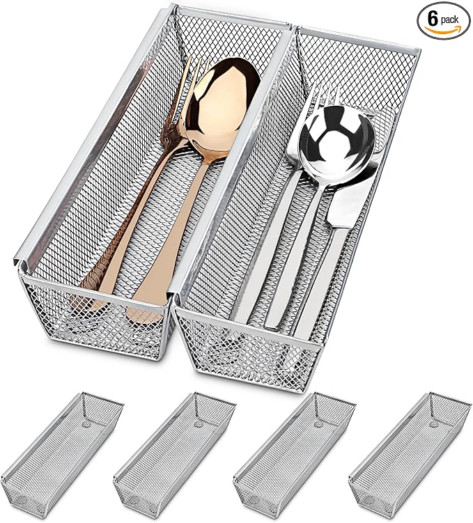 Smgmg Silverware Drawer Organizer, Cutlery Drawer Organizer, 6 Pack Utensil by Smgmg