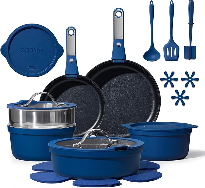 CAROTE 22pcs Pots and Pans Set Non Stick, Nonstick Cookware Set, by CAROTE