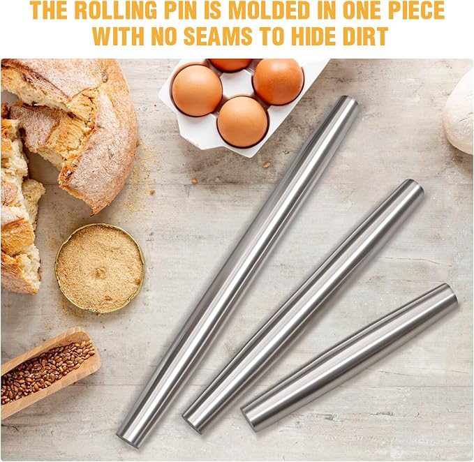 Rolling pin, Smooth Stainless Steel Rolling Pin, Rolling Pin - Image 5