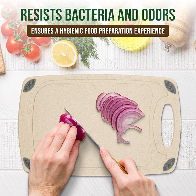 AXIOM CREATIONS 2-Piece Reversible Cutting Board Set Made from Natural Food - Image 7