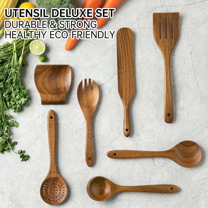 Wooden Utensil Set 8 Pcs - Image 4