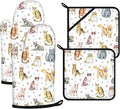 Cute Cats Oven Mitts and Pot Holders Sets 4Pcs, Extra Long Oven Gloves Potholder by VisittheDuibelproduct