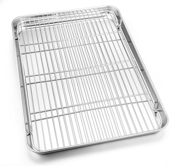 Homikit Baking Sheet with Rack, Big Bacon Baking Tray with Cooling Rack by Homikit