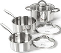 MICHELANGELO Saucepan Set 6pc, 18/10 Stainless Steel Saucepans by Michelangelo