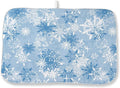 Christmas Dish Drying Mat 18x24 Inch Blue White Snowflake Winter Drying Mat by DAFENA