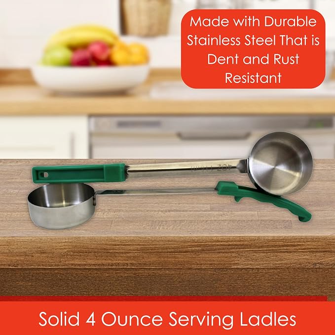 4 Ounce Solid Stainless Steel Portion Control Ladle Spoon - Image 3