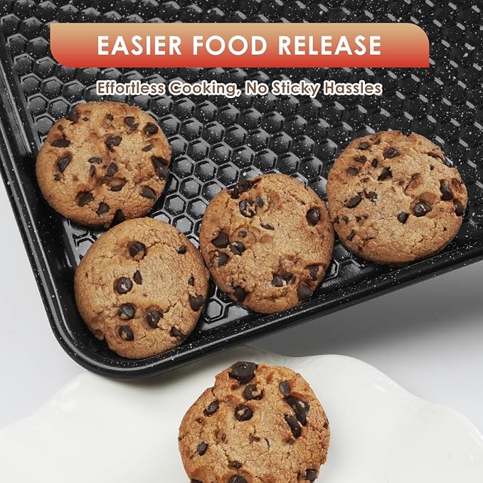 Baking Sheet Pan Set of 3, Nonstick Carbon Steel Cookie Sheets - Image 6