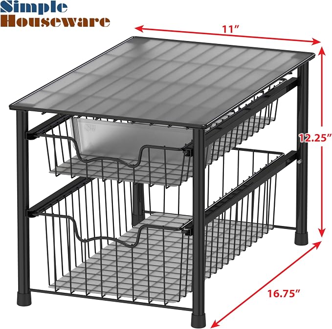 Simple Houseware Stackable Sliding Basket Organizer Drawer - Image 3