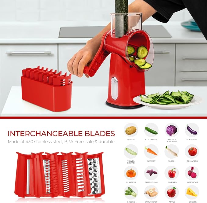 SUSTEAS Rotary Cheese Grater - Image 9