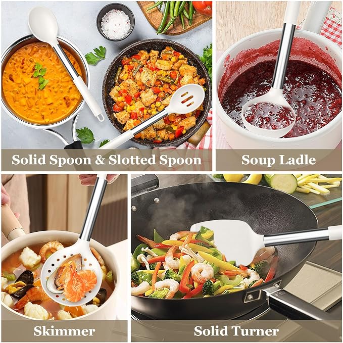 TeamFar Kitchen Utensils, for Nonstick Cookware Cooking Stirring Turning - Image 5