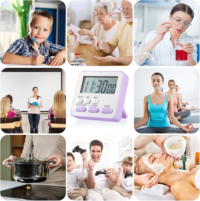 Weewooday 12 Pcs Digital Kitchen Magnetic Timer Bulk Classroom Count up - Image 3
