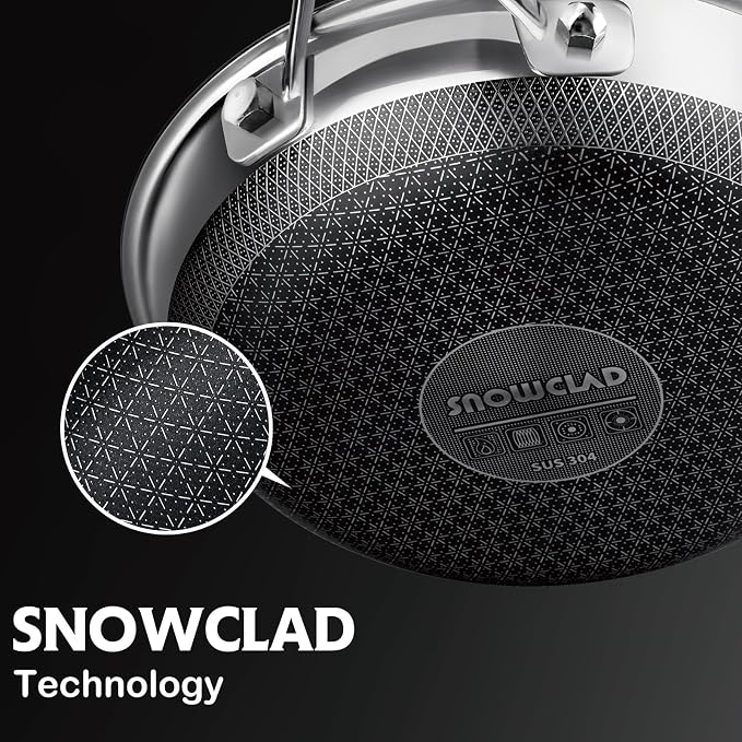 SNOWCLAD Hybrid Nonstick Stainless Steel Frying Pan - Image 6