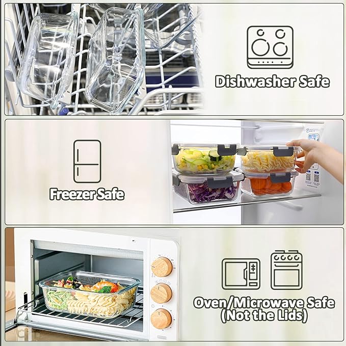 M MCIRCO 10-Pack Glass Food Storage Container - Image 4
