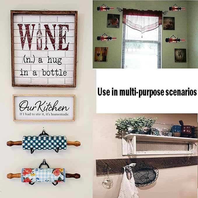 AUXPhome Pack of 4 – Rolling Pin Holder Display Rack Storage Organizers Wall - Image 6