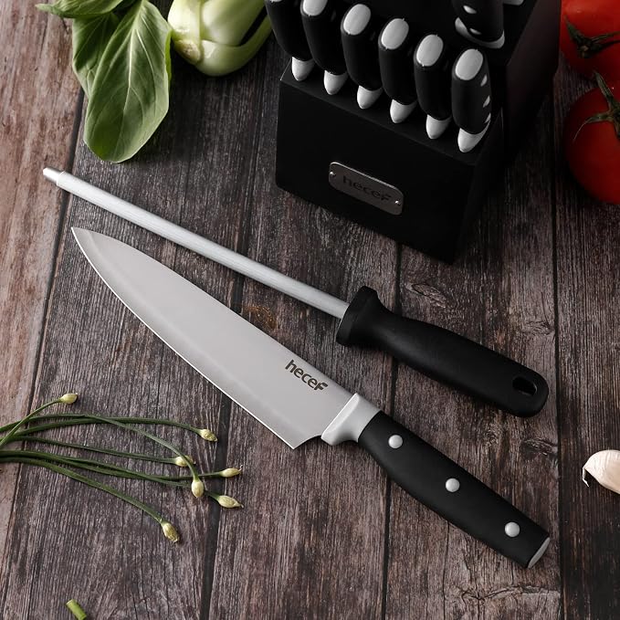 hecef Kitchen Knife Block Set, 14 Pieces Knife Set - Image 4