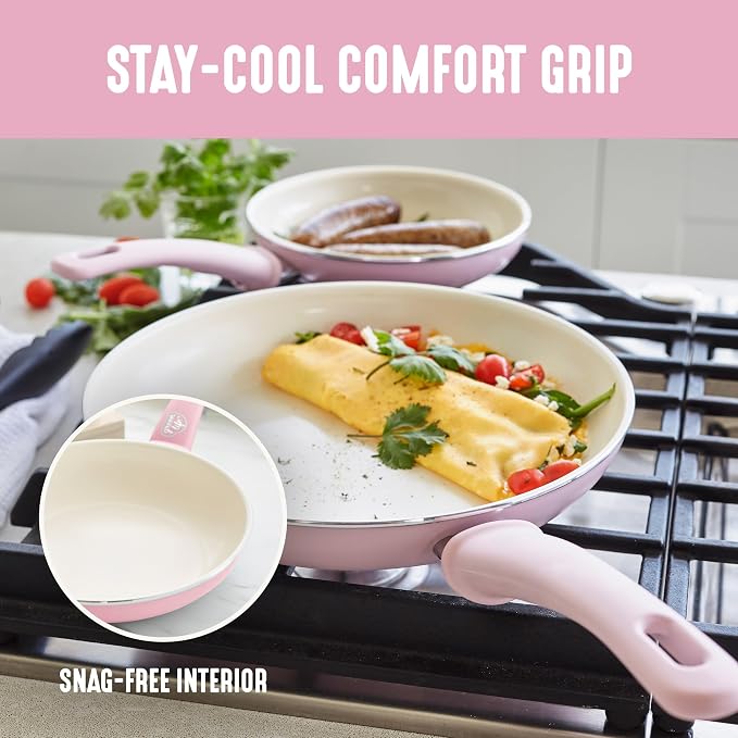 GreenLife 8 Piece Nonstick Cookware Set, Non-Toxic PFAS-Free Ceramic Pots & Pans - Image 5