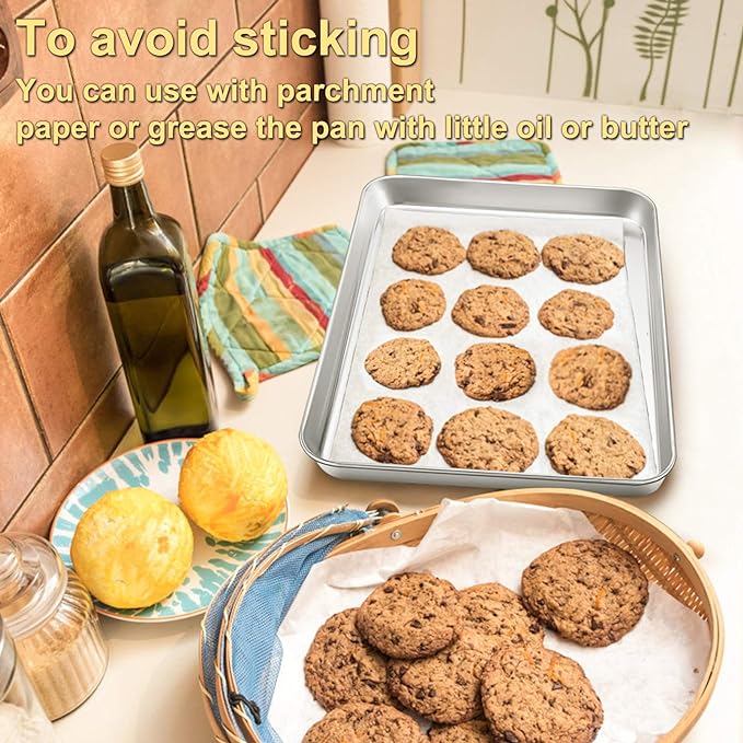 P&P CHEF 16 Inch Baking Cookie Sheet, Oven Pan Tray Stainless Steel Sheet Pan - Image 7