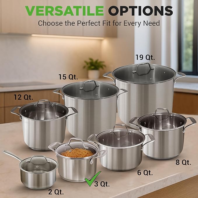 NutriChef 3-Quart Stainless Steel Soup Pot - Image 2