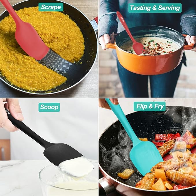Silicone Spatula Set, High Heat Resistan Rubber Spoon Spatula, Non-Stick - Image 9