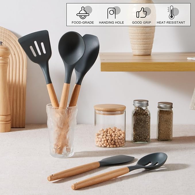 E-far Silicone Cooking Utensils Set, 5-Piece Kitchen Utensils Set - Image 5