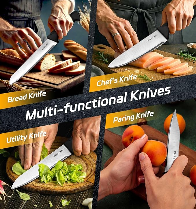 Knife Set, 6-Piece Kitchen Knife Set, German High Carbon Stainless Steel - Image 4
