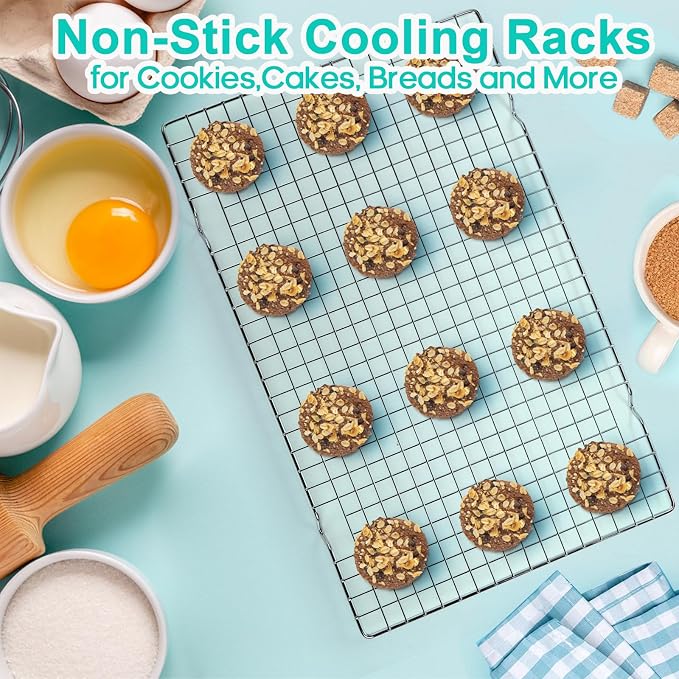 Tebery 2 Pack Heavy-Duty Wire Cooking Rack Baking Racks Fits Half Sheet Pan - Image 5