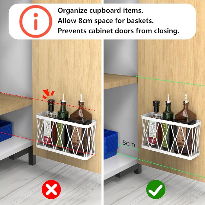 YIGII 3 Pack Adhesive Cabinet Door Organizer - Image 2