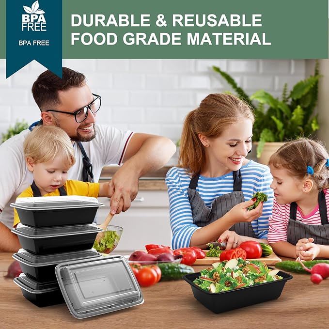 vivigu Meal Prep Containers Reusable 50 Pack - 28 oz Food Containers - Image 5