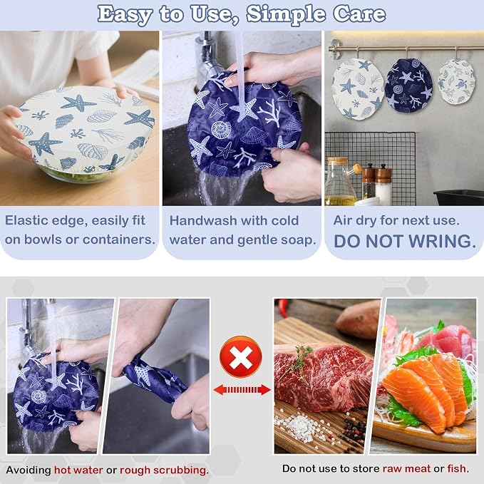 5-Size Reusable Beeswax Bowl Covers - Image 6