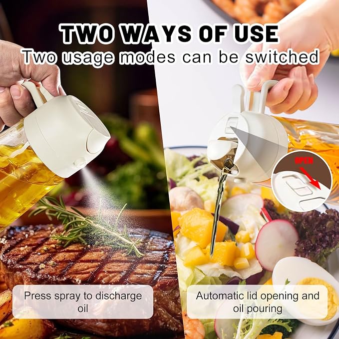 2 In 1 Oil Dispenser And Oil Sprayer, 16 Oz/470 Ml Oil Dispenser - Image 2
