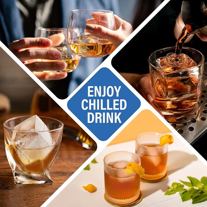 mossime Silicone Ice Cube Tray: 2pack Square Whiskey Large Ice Cube Molds - Image 6