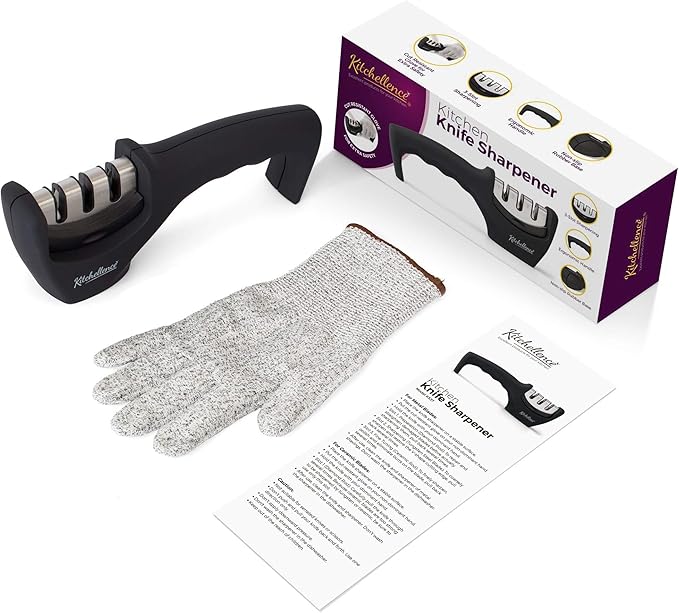 4-in-1 Kitchen Knife Accessories: 3-Stage Knife Sharpener Helps Repair - Image 4