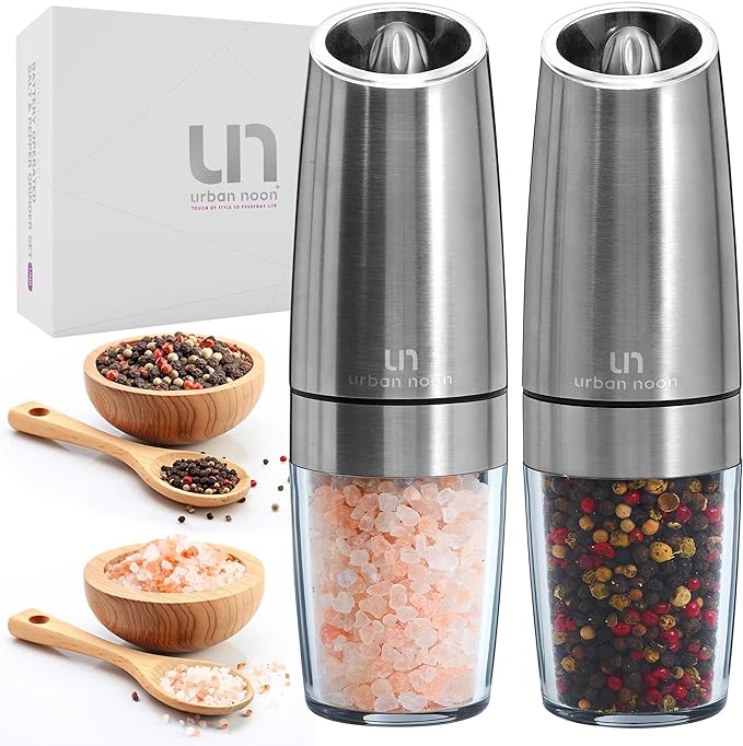 Urban Noon Gravity Salt and Pepper Grinder Set by urbannoon
