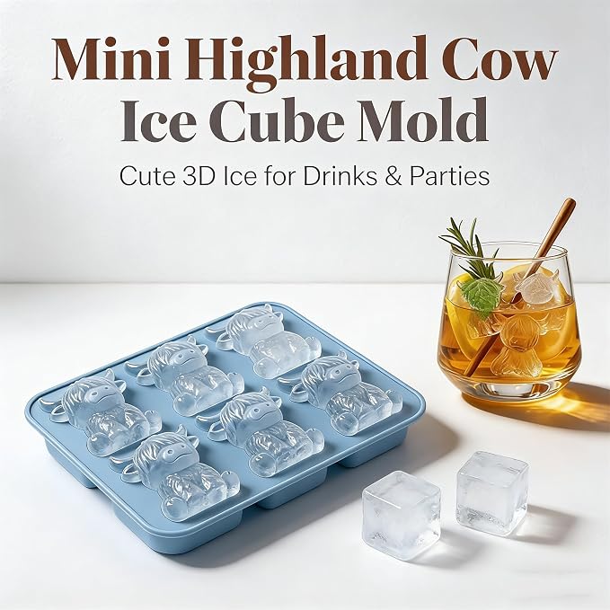 Mini Highland Cow Ice Cube Mold, Funny 3D Highland Cow Ice Cube Tray, Cute - Image 6