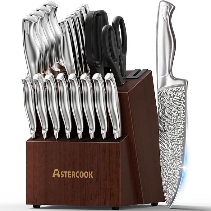 Knife Set, Astercook 21 Pieces Kitchen Knife Set by Astercook